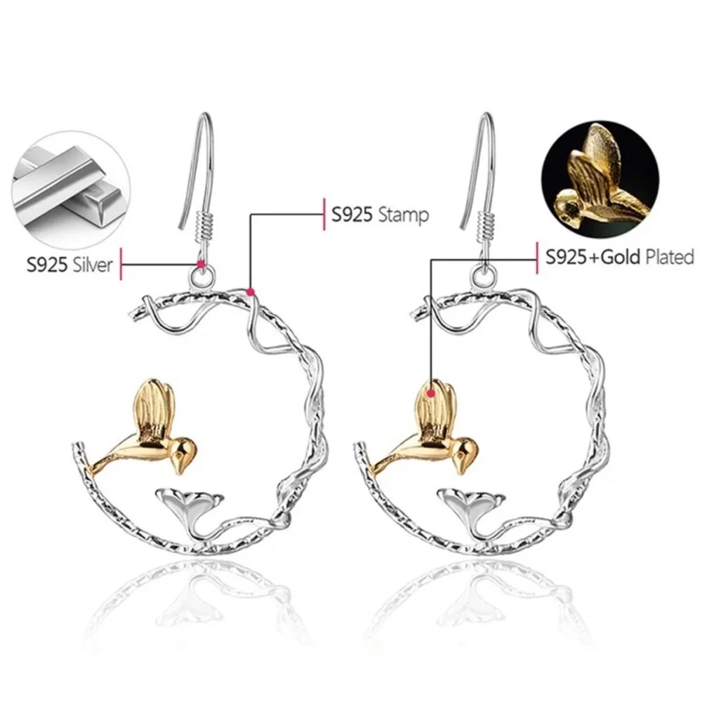 Artisan Handmade 925 Sterling Silver Songbird The Zephany Earrings - Picture 8 of 8